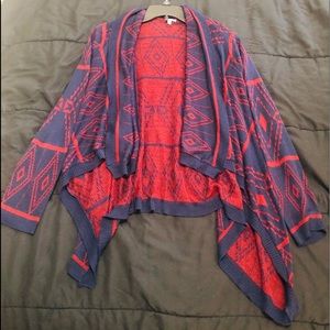 Navy Blue/Burgundy Cardigan